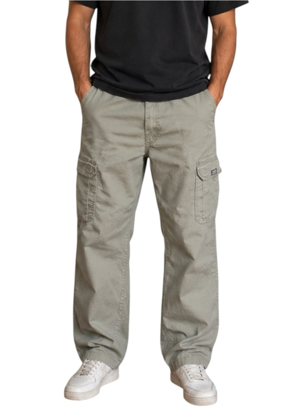 Wrangler Relaxed Fit Y2K Baggy Cargo Grunge Paratrooper Pants Men’s 42x32 Olive